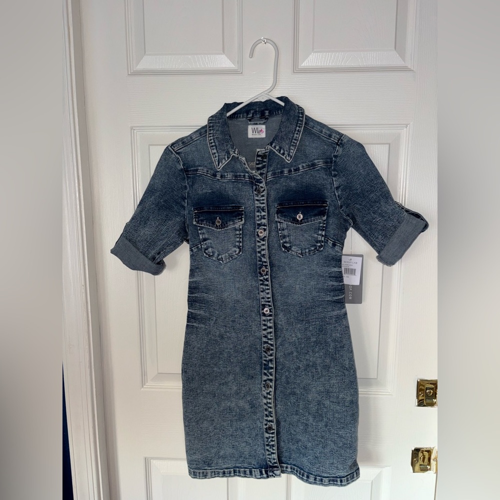 Denim Button-Up Dress